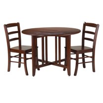 Winsome Wood Hannah 3-PC Small Apartment Dining Set, Round Table & 2 ...