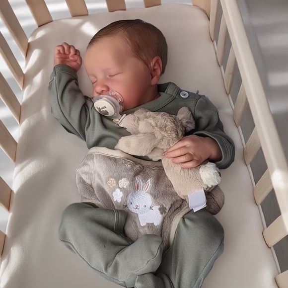 Muñecas Reborn realistas: muñecas recién nacidas de 43 cm con cuerpo de tela suave y vinilo y accesorios de juguete para niños a partir de 3 años.