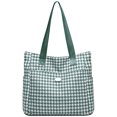 thumbnail image 1 of Bolso de mano informal para mujer con múltiples bolsillos impermeable bolso de ocio Tweed de pata de gallo, 1 of 6