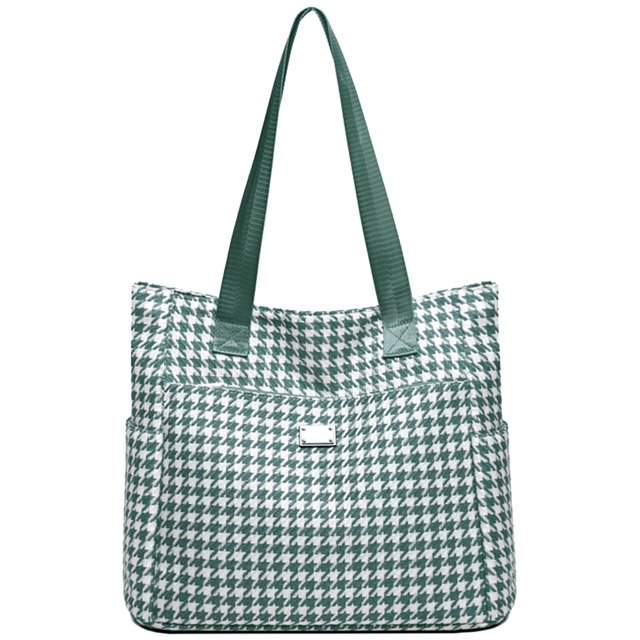 Bolso de mano informal para mujer con múltiples bolsillos impermeable bolso de ocio Tweed de pata de gallo