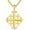 A01-Gold Plated, variant on Jerusalem Cross Necklace 925 Sterling Silver Christian Jewelry for Men, w/Stainless Steel Chain 22 + 2 Inch