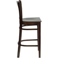 thumbnail image 6 of BizChair 2 Pk. Vertical Slat Back Walnut Wood Restaurant Barstool, 6 of 8