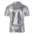 thumbnail image 4 of Xunlbb Mens Shirts Short Sleeve T Shirts, Men's Solid Color V-Neck Sports Short-Sleeved Top Shirt on Clearance, Silver XL, 4 of 4