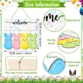 thumbnail image 3 of Welcome Peeps Easter Door Sign, Happy Easter Eggs Bunny Rabbit Door Hanger Decorations, Wooden Wreath Spring Hanging Signs for Home Wall Window Yard Farmhouse Indoor Outdoor Decor, 3 of 7