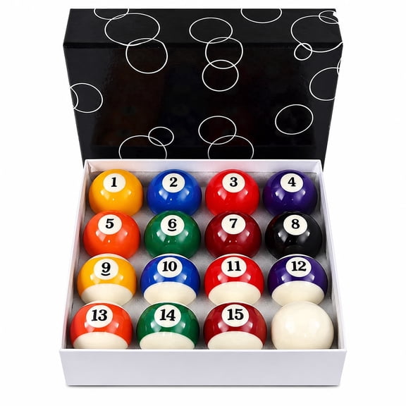 Billiard Balls Set, 2-1/4 Inch Superior Control & True Impact for Professional Tournament Play, 16-Piece with Phenolic Resin, Perfect for Home Game Rooms