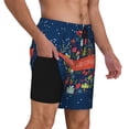 thumbnail image 2 of Kdxio Merry Christmas 1 Print Men'S Swim Trunks With Compression Liner 7 Inch Inseam Quick Dry Swim Shorts, 2 of 7