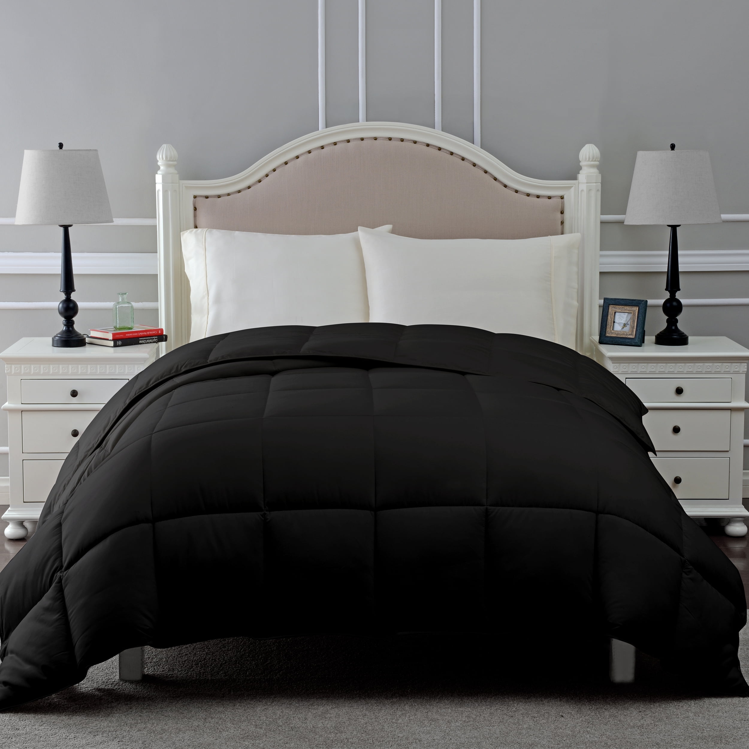 BNM Classic Down Alternative Comforter, Twin XL, Black