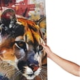thumbnail image 3 of Shower Curtain, Abstract Lion Painting Waterproof Fabric Plastic Shower Curtain, Drying Fast Bathroom Curtain with 9 Buttonholes, Ruffle Shower Curtain 60x72in, 3 of 8