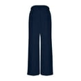 thumbnail image 4 of ClodeEU Womens High Waisted Corduroy Pants With Button,Baggy Casual Wide Leg Trouse With Pockets Navy,Womens Plus M, 4 of 8