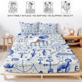 thumbnail image 5 of Twin Sze Fitted Sheet Set - Blue Physics 2 Piece Bedding Sets 16" Deep Pocket Fitted Sheet with 1 Pillowcase, Model Laboratory Formula Equations Plaid Brushed Microfiber Hotel Luxury Bed Sheets, 5 of 9