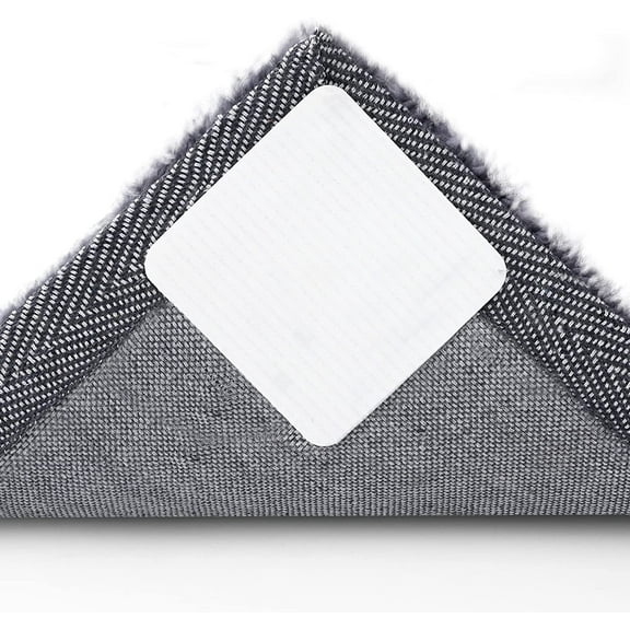 8 PCS Vacuum Tech Rug Pad Gripper for Hardwood Floors, White Washable Non Slip Rug Pads Grippers for Area Rugs, Grip Rug Corners to Prevent Sliding