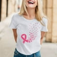thumbnail image 2 of Cancer Shirt Women Cancer Awareness Pink Ribbon Cancer Awareness Shirt Cancer Care Gifts Cancer Survivor Tee Tops (White, XL), 2 of 4
