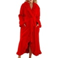 thumbnail image 2 of Peignoir en Peluche Doux pour Femmes, Chaud, en Polaire Corail Rouge TG, 2 of 7