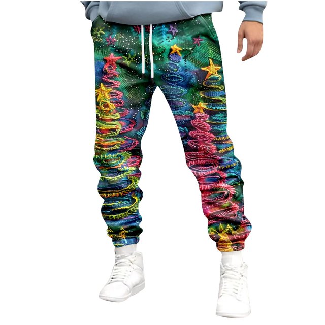 Pantalones deportivos de longitud completa para hombre, pantalones de ejercicio para correr ajustados, pantalones para correr con cordón, pantalones estampados, pantalones para hombre