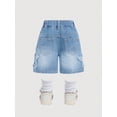 thumbnail image 5 of Liyamei Girls Denim Shorts with Stretch Fit for Summer Play Size 8-12,Blue, 5 of 6