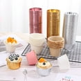 thumbnail image 7 of 50Pc Disposable Cake Cup Gold Silver Color Edge Curl Paper Cake Cup Birthday Cake Cup Wedding Birthday Party Disposable Cake Cup (G), 7 of 7
