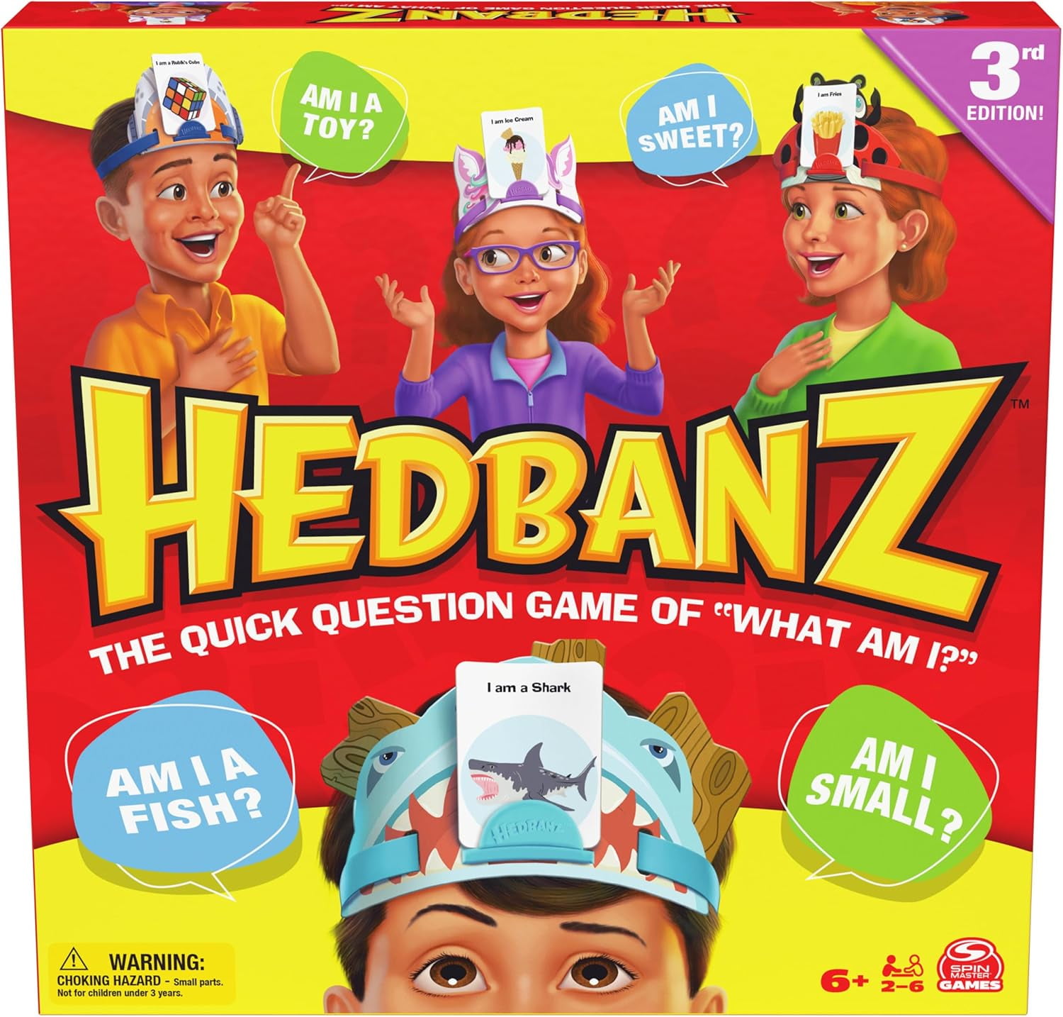 Hedbanz Board Game 3rd Edition, Family Guessing Game “What Am I?”, Ages 6+, 2–6 Players