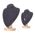 thumbnail image 4 of Soporte de exhibición de joyas Base de madera Collares Busto Colgantes Titular Negro M Yuyangstore organizador de soporte de joyería, 4 of 8