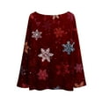 thumbnail image 4 of WTOBBY Women's Lightweight Christmas Print Sweater Top, Casual Long Sleeve Knit Pullover, Holiday Themed Fall and Winter Fashion Wear,Wine XL, 4 of 4