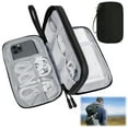 thumbnail image 1 of Electronics Accessories Organiser Bag, Travel Cable Organiser Bag, Waterproof Portable Double Layers Travel Gadget Carry Pouch For Cable, Power Bank, Charger, Memory Card, Headphone - Black, 1 of 7