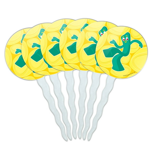Get Your Gumby On Cupcake Picks Toppers Decoration Set of 6