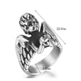thumbnail image 5 of Mens Ring Titanium Angel Casting Polished Durable Metal Unique Design Fashion Jewelry Statement Accessory Gift, 5 of 10