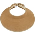 thumbnail image 1 of Women's Wide Brim Roll-up Straw Sun Visor Packable Foldable Sun Visor Beach Open Top Hat, 1 of 4