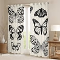 thumbnail image 2 of YST Butterfly Curtains&nbsp;&&nbsp;Drapes,Animal Goth Moth Blackout&nbsp;Curtains for Kids Boys Girls Women,Retro White and Black Window&nbsp;Curtains,Butterflies Window&nbsp;Treatments, 2 of 6