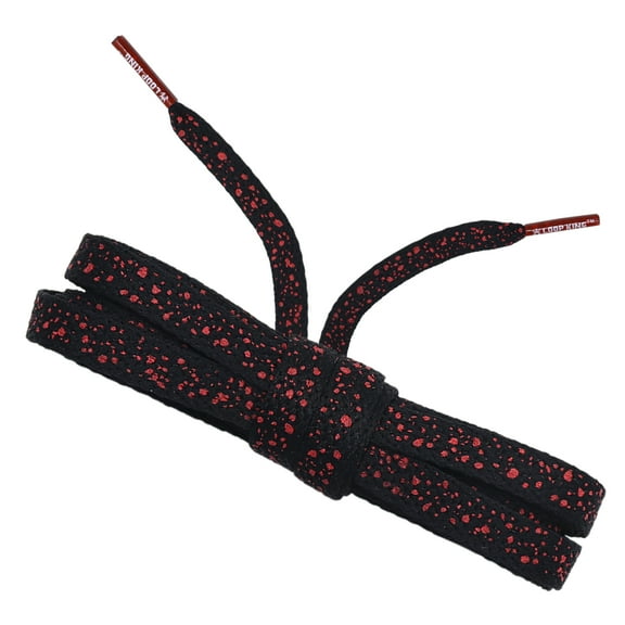 Loop King Shoe Laces- Premium Cement-Textured Sneaker Laces - Perfect for Athletic Individuals (Kids and Adults) – Black/Red   Black Plastic Tips - 1 Pair 36 inch