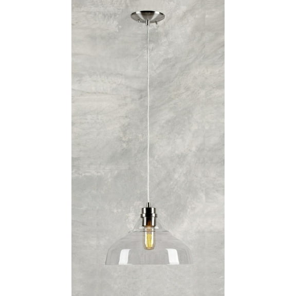 Forte Lighting 2672-01 1 Light 12" Wide Pendant - Nickel