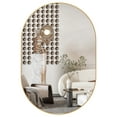 thumbnail image 5 of RACHMADES Oval Bathroom Mirror Capsule Wall Vanity Mirror, 2 pieces Large Modern Mirror with Gold, 5 of 8