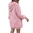 thumbnail image 3 of Women's Quarter Zipper Long Sherpa Hoodie Pullover Fuzzy Fleece Sweatshirt Dresses Warm Tunic Tops, 3 of 4