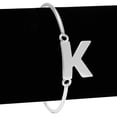 thumbnail image 2 of SuperJeweler K Initial Bangle Bracelet In Silver For Women, 2 of 3