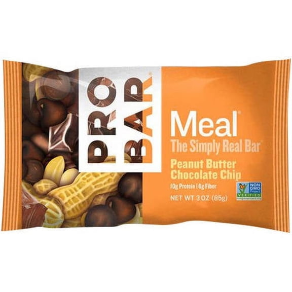 Probar Peanut Butter Chocolate Chip Meal Bar, 3 oz., (Pack of 12)