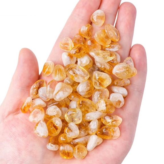 200g Citrine Crushed Stone Natural Tumbled Stone Polished Pebble Beads for Vase Fillers, Landscape Decoration