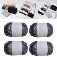 thumbnail image 6 of Kuntesetty 4 Rolls Set T-shirt Yarn Shiny Elastic Knitting Yarn Polyester Yarn for Dark Gray, 6 of 9