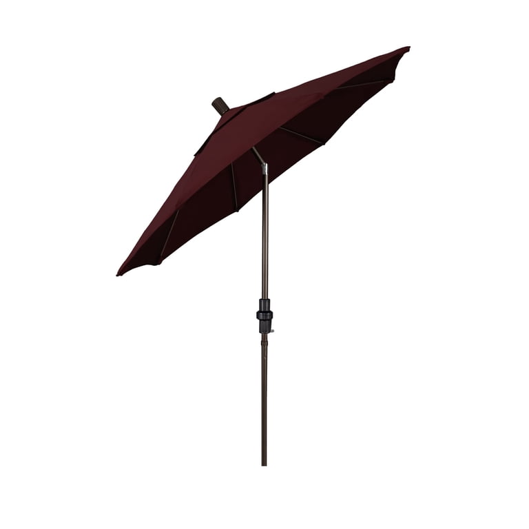 7 1 2 burgundy patio umbrella Tilt | Auto-Tilt, Wind Resistant, Woodgrain Finish | Commercial Grade | Sunbrella Also featuring a powder coated aluminum frame California Umbrella MARE 758 PACIFICA