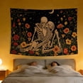 thumbnail image 6 of FLASHLUMI Skeleton Lovers Tapestry 40"×30" Floral Moon Star Wall Hanging for Bedroom Living Room Dorm Aesthetic Decor, 6 of 8