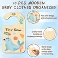 thumbnail image 3 of 10Pcs Ocean Animal Wood Baby Wardrobe Dividers Clothes Size Dividers Closet Organizers Nursery Decor from Newborn to 36 Month Hanger Baby Infant Wardrobe Divider for Newborn Baby Shower DIY, 3 of 9