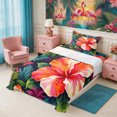 thumbnail image 3 of Manfei Boho Flowers Twin Sheets 3pcs,Hawaiian Tropical Botanical Bedding,1 Flat Sheet,1 Fitted Sheet and 1 Pillowcase, 3 of 6