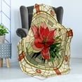 thumbnail image 4 of Floral Soft Flannel Fleece Throw Blanket, Vector Antique Glass Image Flower Lily Like Design with Leaves and Buds Artwork, Cozy Plush for Indoor and Outdoor Use, 60" x 80", Multicolor, by Ambesonne, 4 of 5