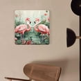 thumbnail image 4 of 10 Inch Wall Clock Battery Operated Silent Clock Decorative for Office, Kitchen, Outdoor, Living Room，Flamingos Tropical Plants Creative Design, 4 of 4