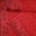 thumbnail image 5 of Superior Wisteria Floral Cotton Bath Towels, Set of 4, Garnet Red, 5 of 8