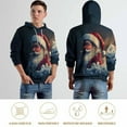 thumbnail image 5 of Adult Christmas Santa Claus Graphic Hoodie, 3D All Over Print Holiday Pullover Sweatshirt with Hood & Pocket, Funny Ugly Christmas Sweater Style, 5 of 7