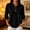 Black, variant on Polo Shirts for Women 3/4 Sleeve Solid Color Quick Dry Work Tops with Collar, L