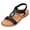 Black, variant on Women's Braided Flip Flops Bohemian Toe Post Sandals Non Slip Casual Ankle Strap Breathable Summer Shoes for Beach Vacation Wear Black Size 10