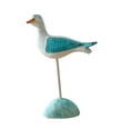 thumbnail image 2 of Tabletop Sculpture Seagull Figurine Artwork Unique Bird Shape Wood Decor for Coastal Housewarming Gift, 2 of 9