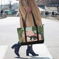 thumbnail image 4 of FORMRS Canvas Laptop Tote Bag for Women with 15.6" Computer Compartments Shoulder Handbag, Pink Sleeping Cat, 4 of 7