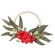 thumbnail image 5 of Corona floral de cuentas de madera para puerta de entrada, aros florales, decoración del hogar, pared bohemia Rojo, 5 of 9