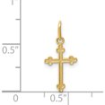 thumbnail image 4 of 14K Yellow Gold Polished Small Budded Cross Charm (19.02 X 9.02) Made In United States k6243, 4 of 6